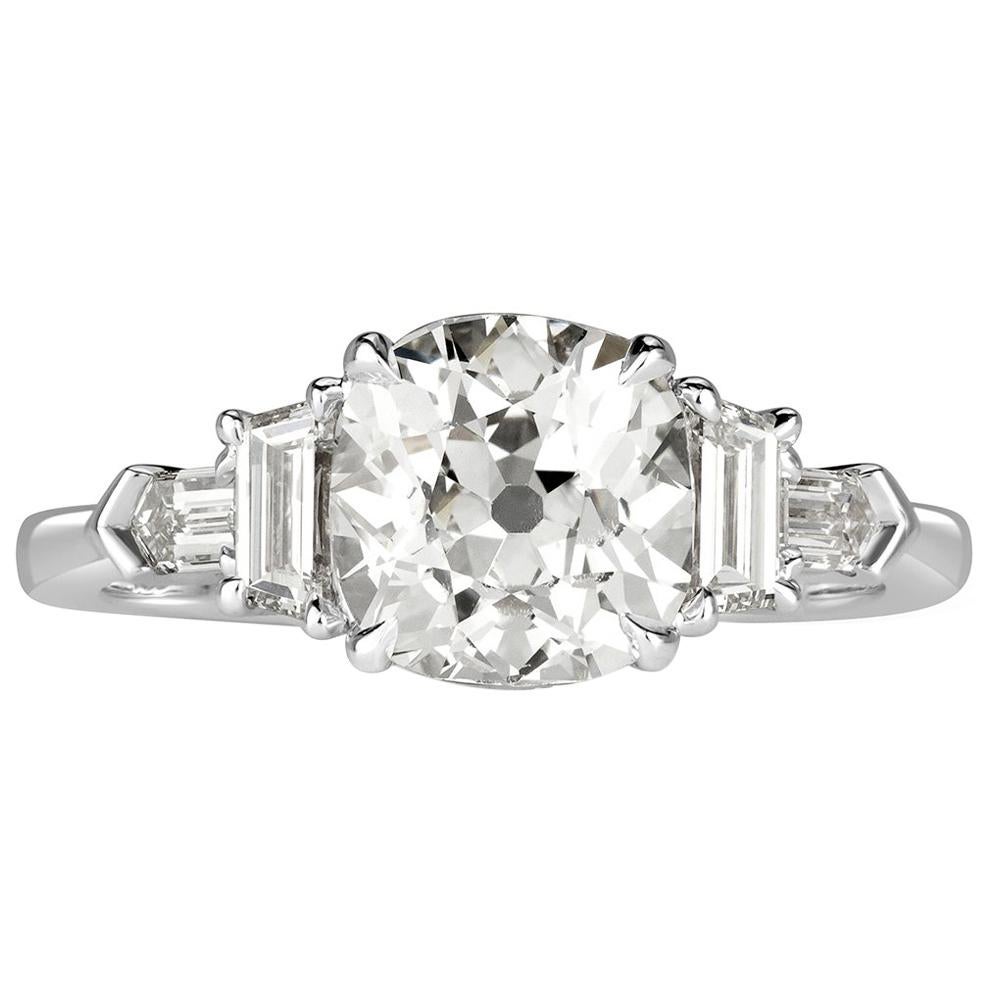 Mark Broumand 2.58 Carat Old Mine Cut Diamond Engagement Ring