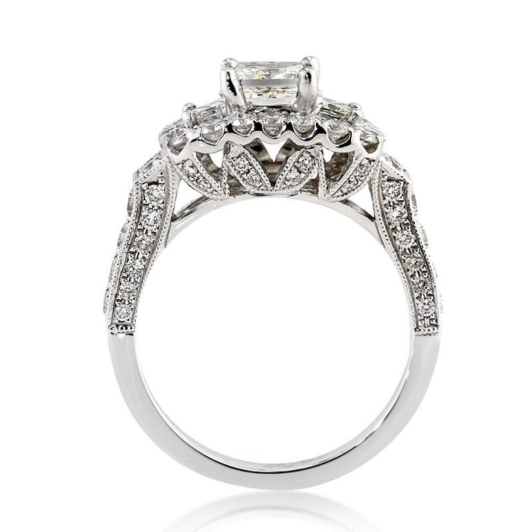 Mark Broumand 2.59 Carat Princess Cut Diamond Engagement Ring For Sale ...