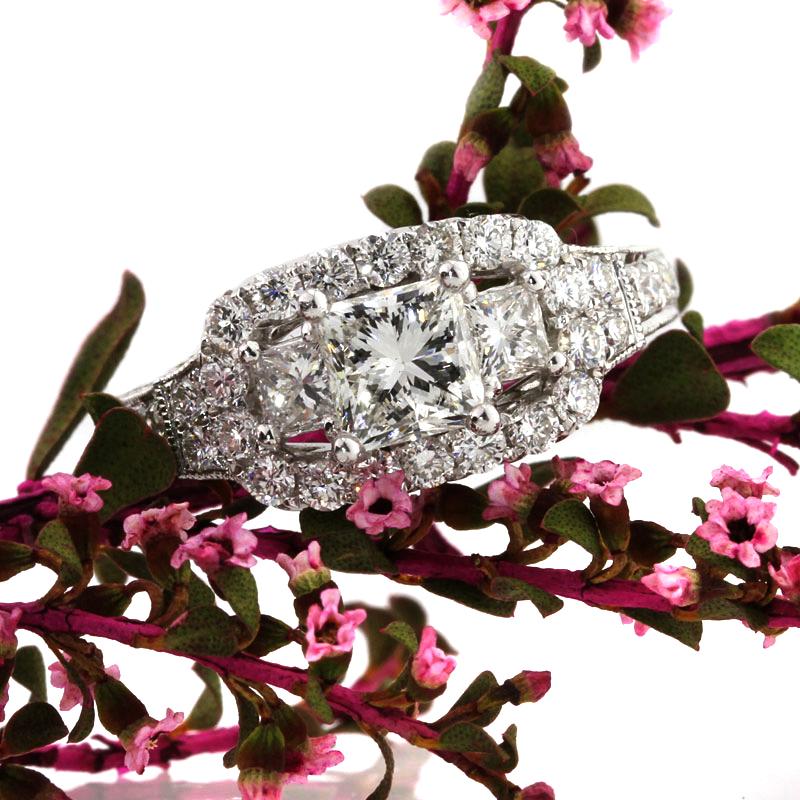 Mark Broumand 2.59 Carat Princess Cut Diamond Engagement Ring For Sale 1