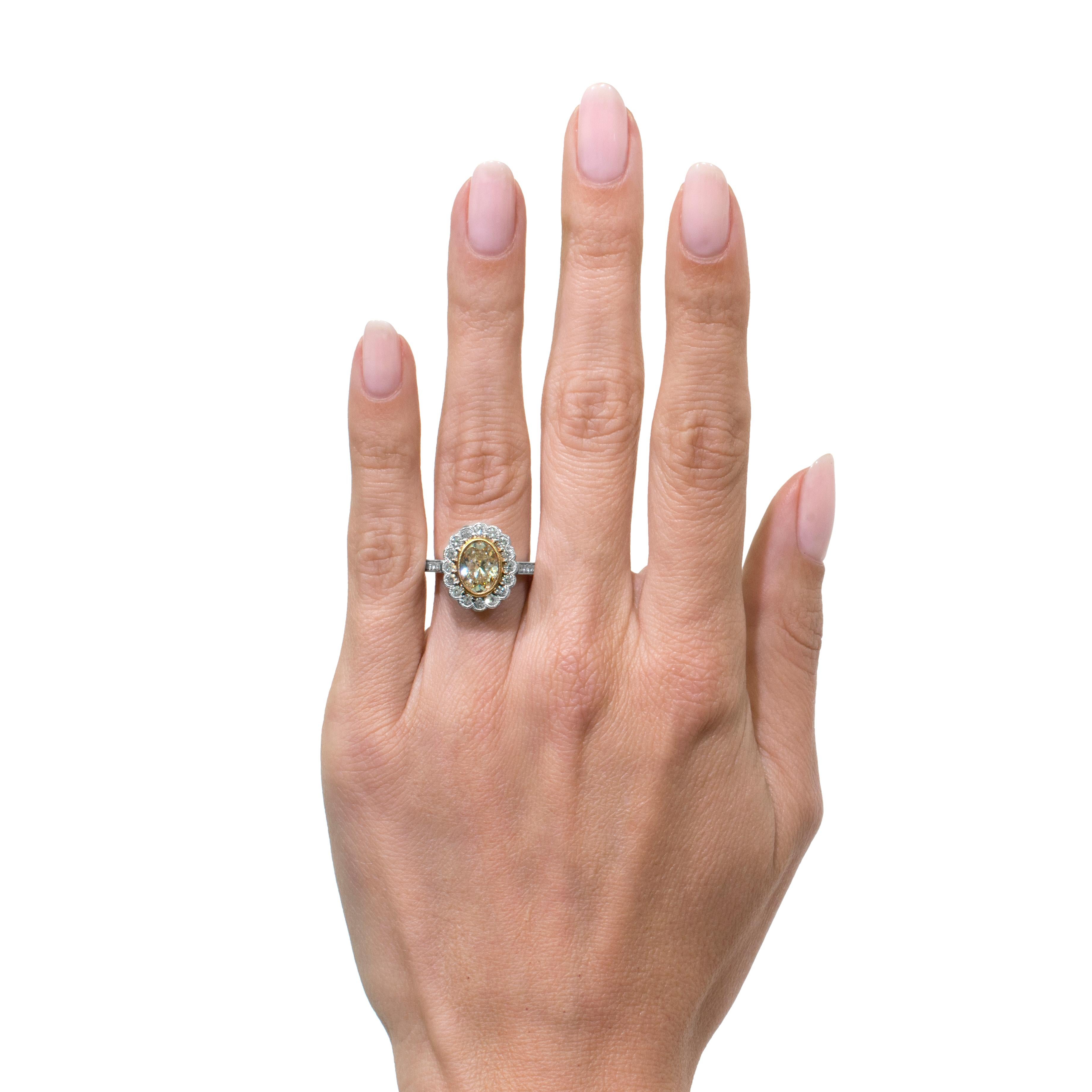 Mark Broumand 2.59 Carat Princess Cut Diamond Engagement Ring For Sale 2