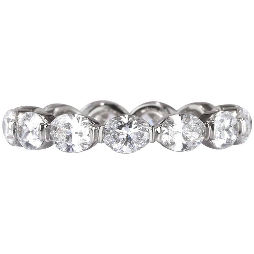 Mark Broumand Alianza de diamantes talla oval de 2,60 quilates en oro blanco de 18 quilates