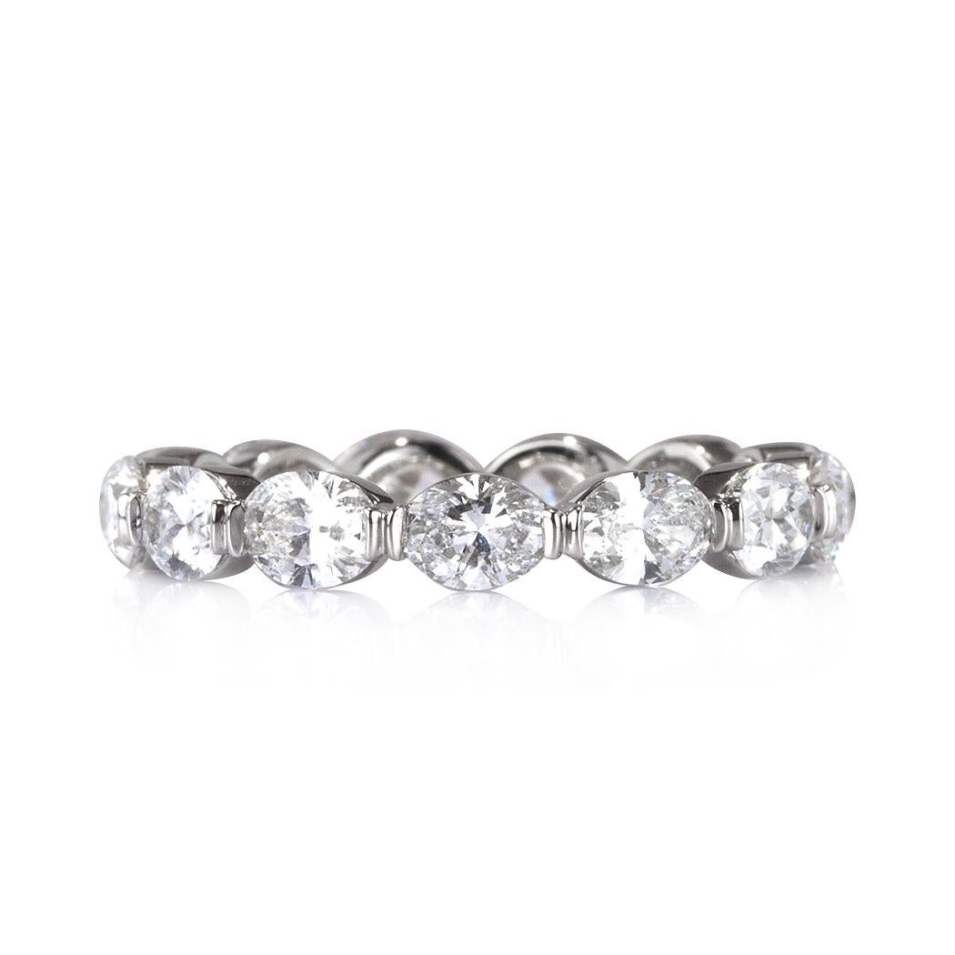 Modern Mark Broumand 2.60 Carat Oval Cut Diamond Eternity Band in Platinum For Sale