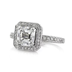 Mark Broumand Anillo de compromiso de diamantes talla Asscher de 2,60 quilates