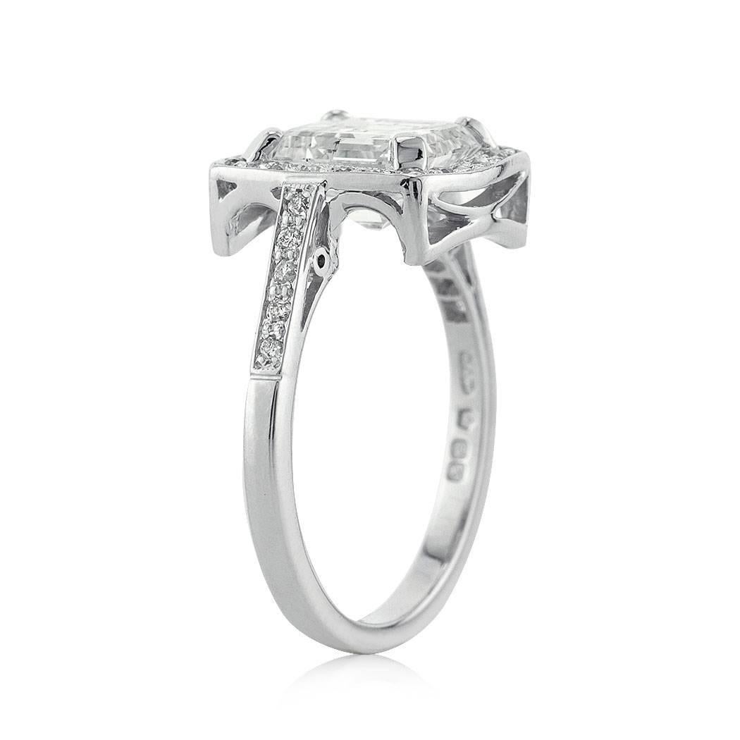 Edwardian Mark Broumand 2.63 Carat Asscher Cut Diamond Vintage Engagement Ring