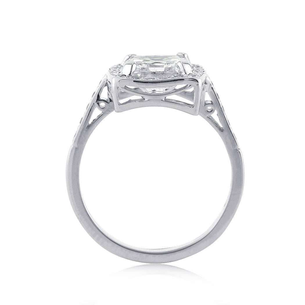 Mark Broumand 2.63 Carat Asscher Cut Diamond Vintage Engagement Ring In New Condition In Los Angeles, CA