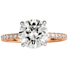 Mark Broumand 2.64 Carat Round Brilliant Cut Diamond Engagement Ring