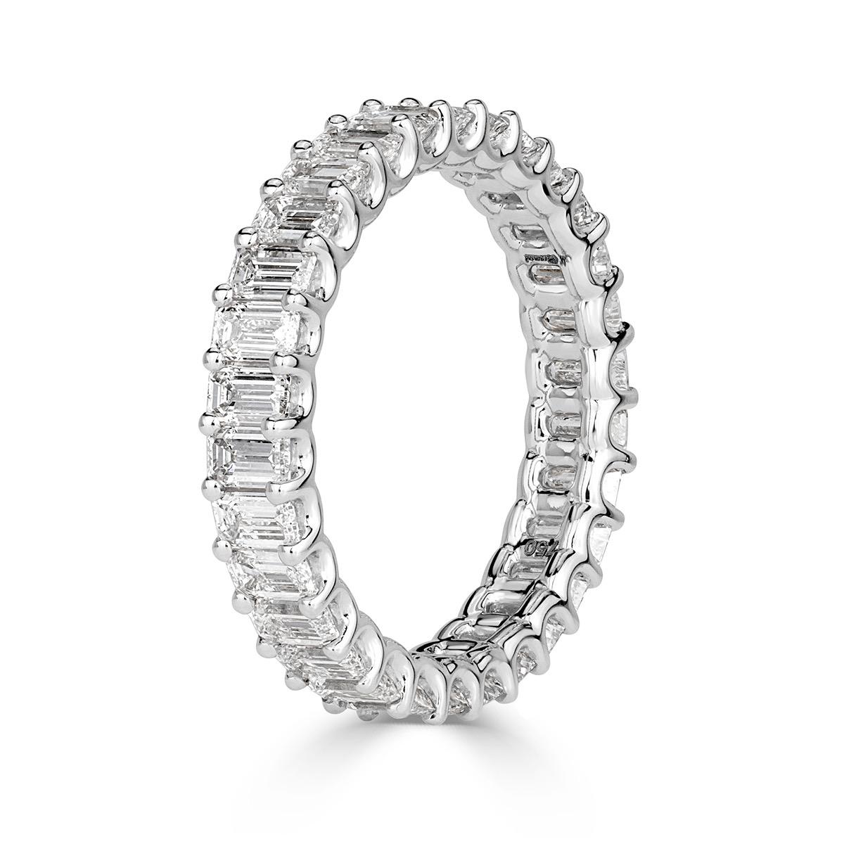 Mark Broumand 2.66 Carat Emerald Cut Diamond Eternity Band in Platinum In New Condition For Sale In Los Angeles, CA