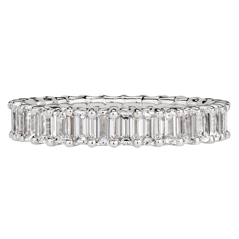 Mark Broumand 2.66 Carat Emerald Cut Diamond Eternity Band in Platinum