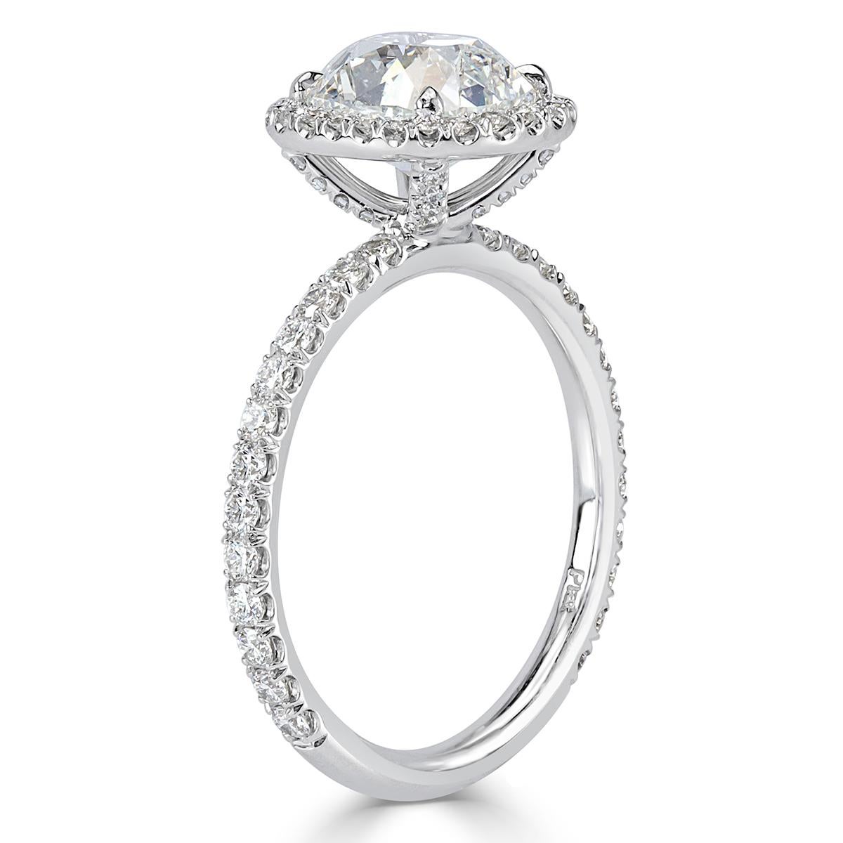 Women's or Men's Mark Broumand 2.67 Carat Old Mine Cut Diamond Engagement Ring