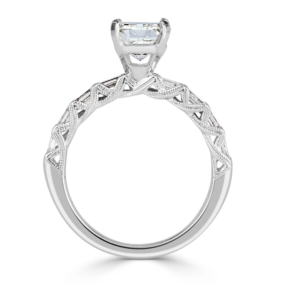 Women's or Men's Mark Broumand 2.70 Carat Emerald Cut Diamond Engagement Ring