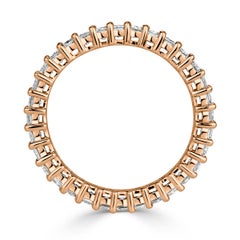 Mark Broumand, bague d'éternité en or rose 18 carats avec diamants taille émeraude de 2,70 carats