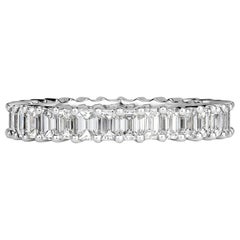 Mark Broumand 2.70 Carat Emerald Cut Diamond Eternity Band in Platinum