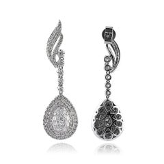Mark Broumand 2.70 Carat Round Brilliant Cut Diamond Teardrop Earrings