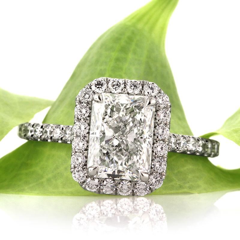 Women's or Men's Mark Broumand 2.77 Carat Radiant Cut Diamond Engagement Ring