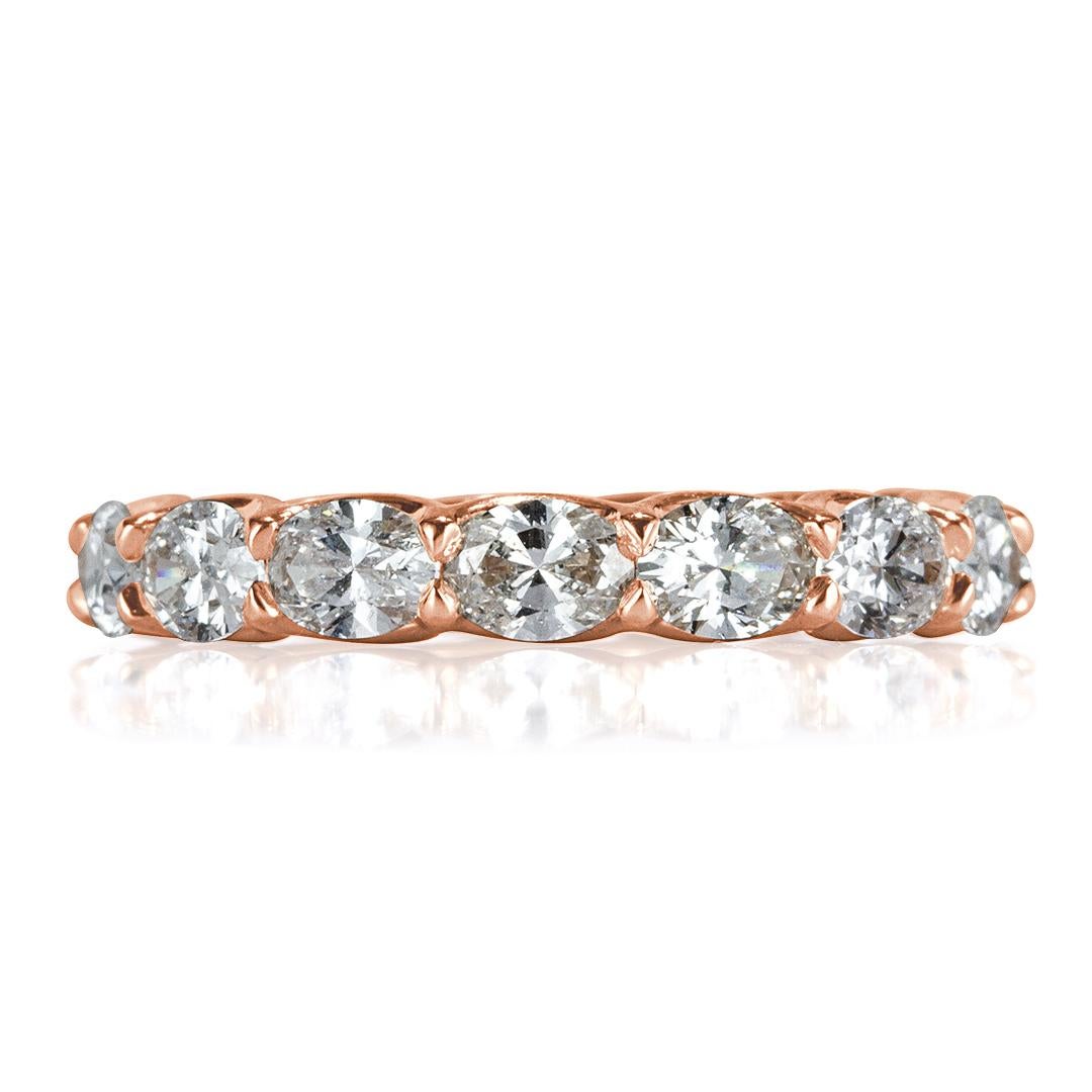 Mark Broumand 2.80 Carat Oval Cut Diamond Eternity Band in 18 Karat Rose Gold In New Condition For Sale In Los Angeles, CA