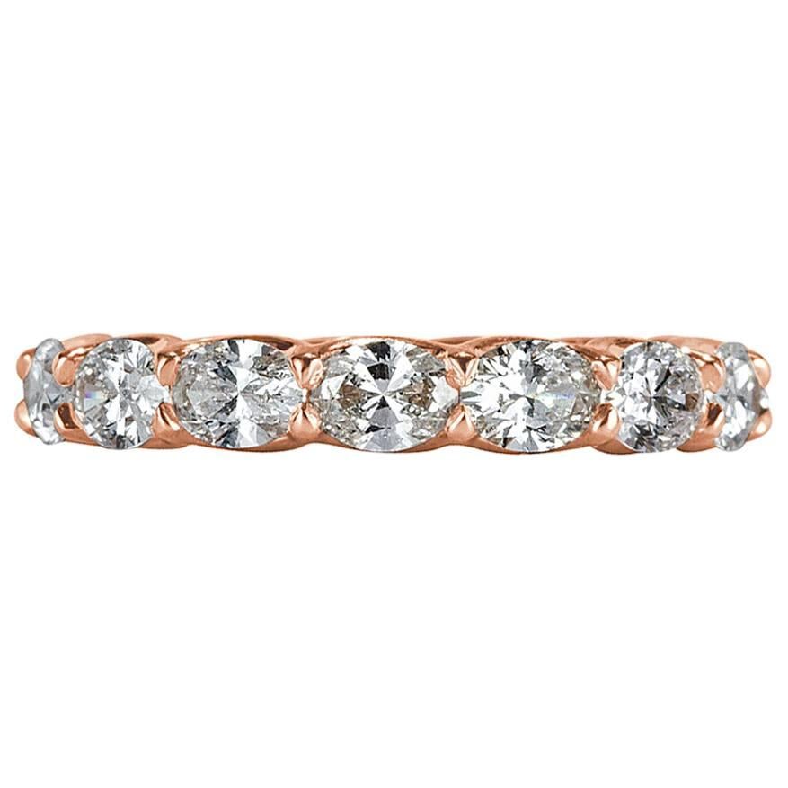 Mark Broumand: 18 Karat Roségold Ewigkeitsring mit 2,80 Karat Diamant im Ovalschliff