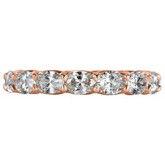 Mark Broumand 2.80 Carat Oval Cut Diamond Eternity Band in 18 Karat Rose Gold