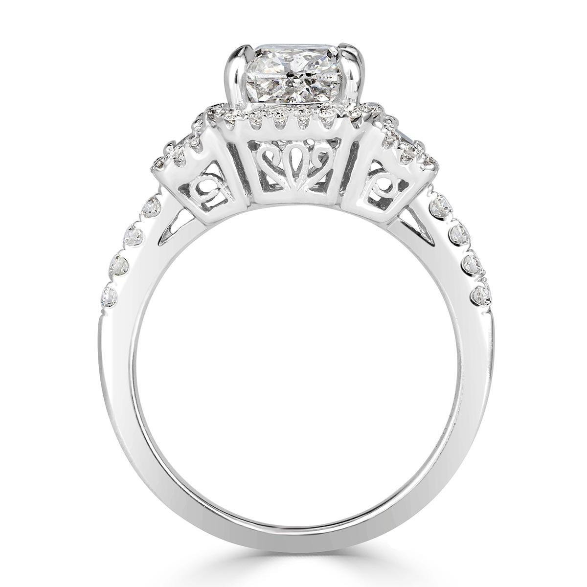 Women's or Men's Mark Broumand 2.81 Carat Cushion Cut Diamond Engagement Ring For Sale