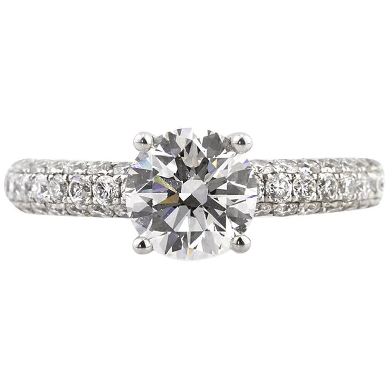 Mark Broumand 2.81 Carat Round Brilliant Cut Diamond Engagement Ring For Sale
