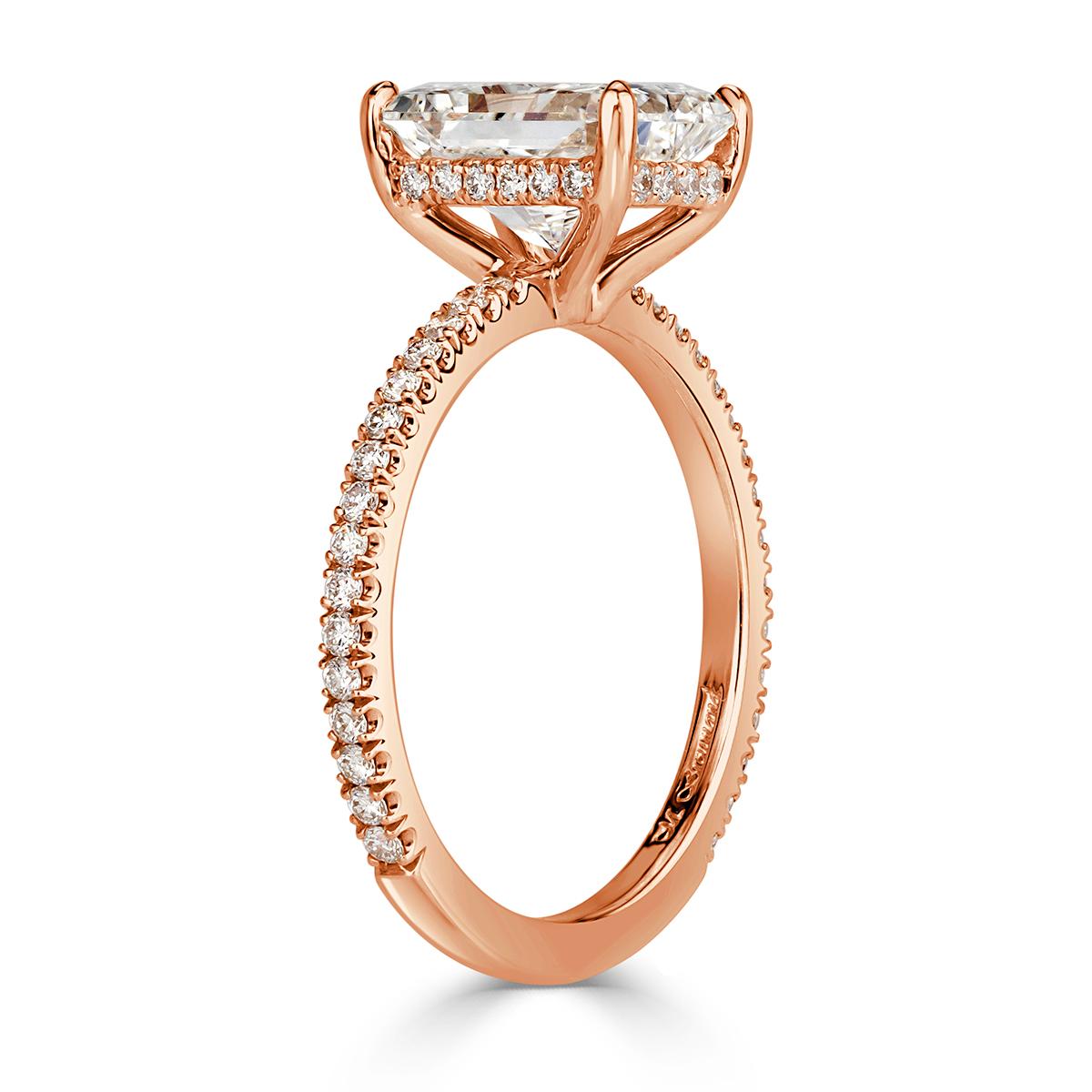 Women's or Men's Mark Broumand 2.82 Carat Radiant Cut Diamond Engagement Ring
