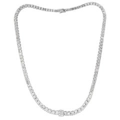 Mark Broumand 28.56 Carat Radiant Cut Diamond Tennis Necklace in 18 Karat Gold