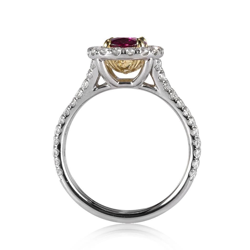 Mark Broumand 2.91 Carat Cushion Cut Ruby and Diamond Ring For Sale at ...