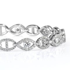 Mark Broumand 2.95ct Round Brilliant Cut Diamond Link Bracelet in 14k White Gold
