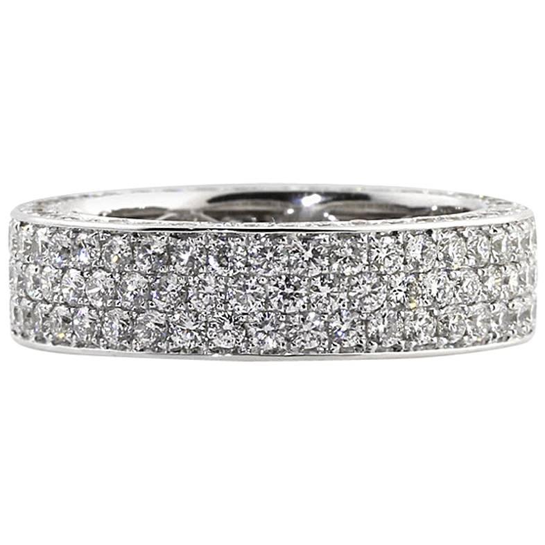 Mark Broumand 3.00 Carat Round Brilliant Cut Diamond Eternity Band For Sale