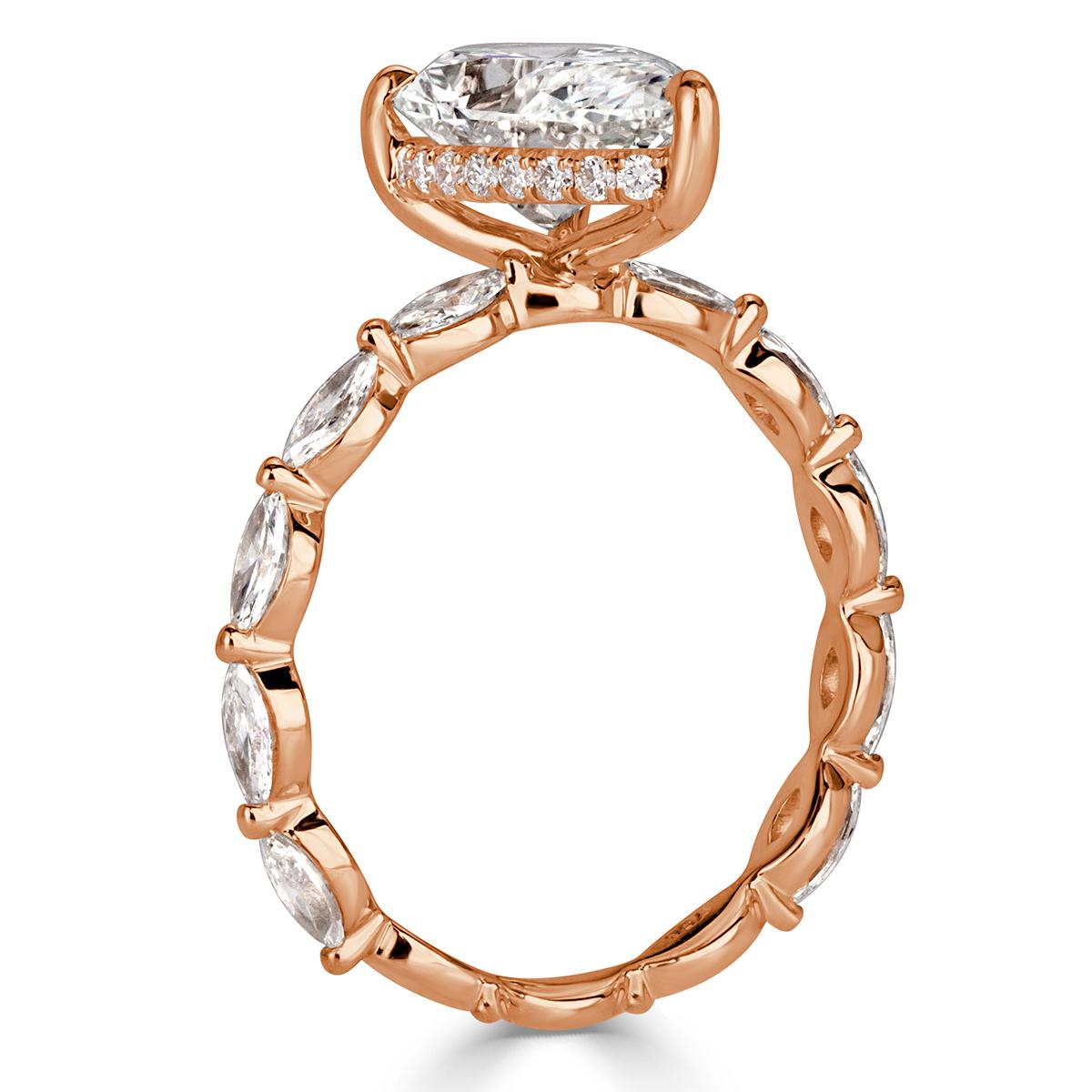 Women's or Men's Mark Broumand 3.04 Carat Pear Shaped Diamond Engagement Ring
