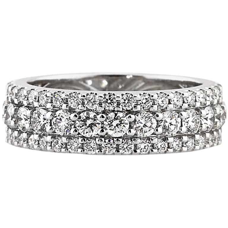 Mark Broumand 3.10 Carat Round Brilliant Cut Diamond Eternity Band For Sale