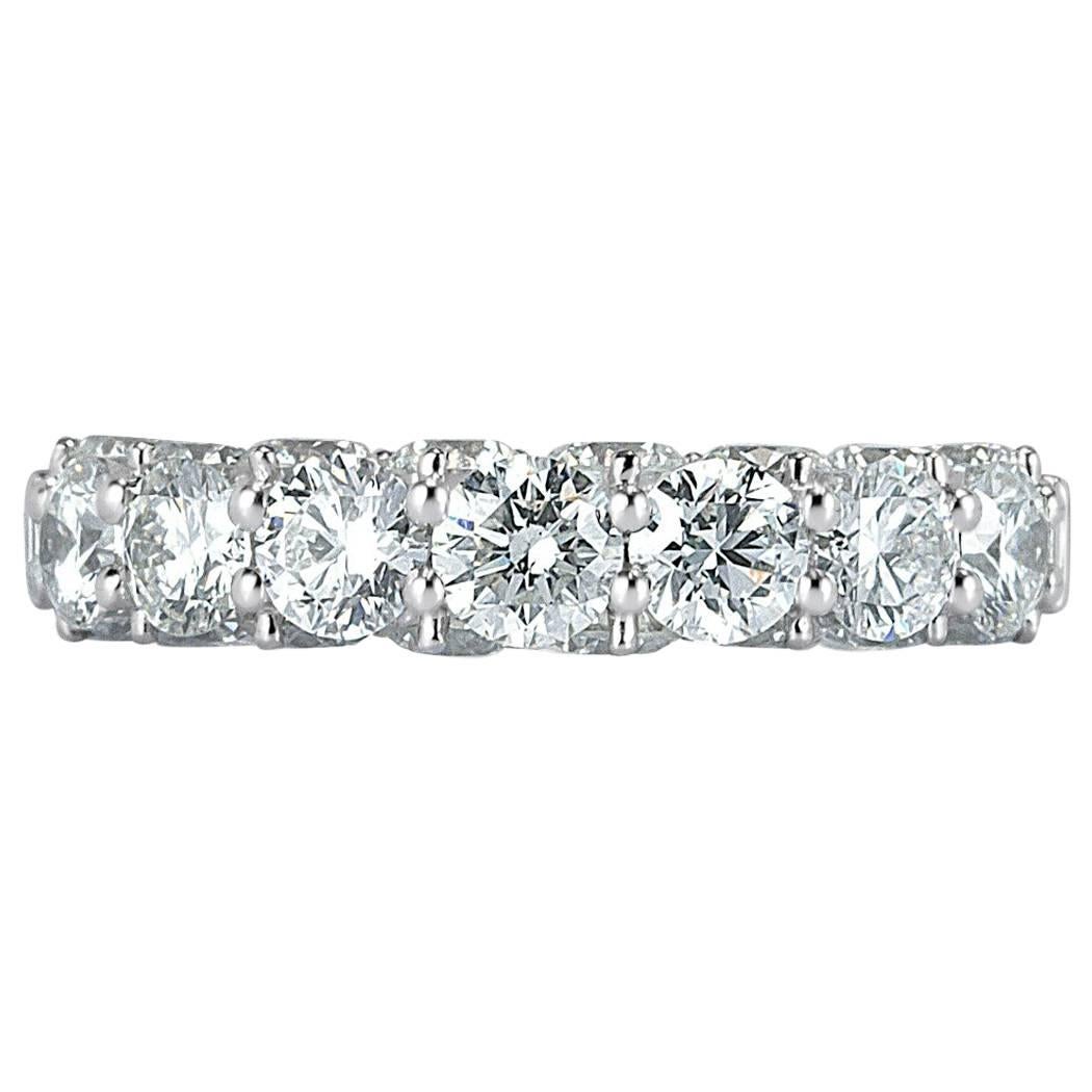Mark Broumand - Anello con diamante rotondo taglio brillante da 3,10 carati in oro bianco da 18 carati