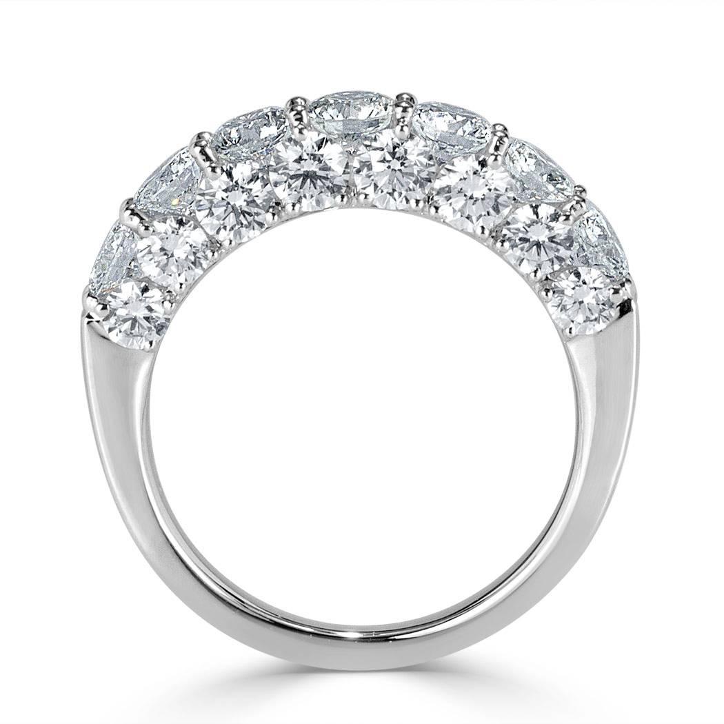 Modern Mark Broumand 3.10 Carat Round Brilliant Cut Diamond Ring in 18 Karat White Gold For Sale