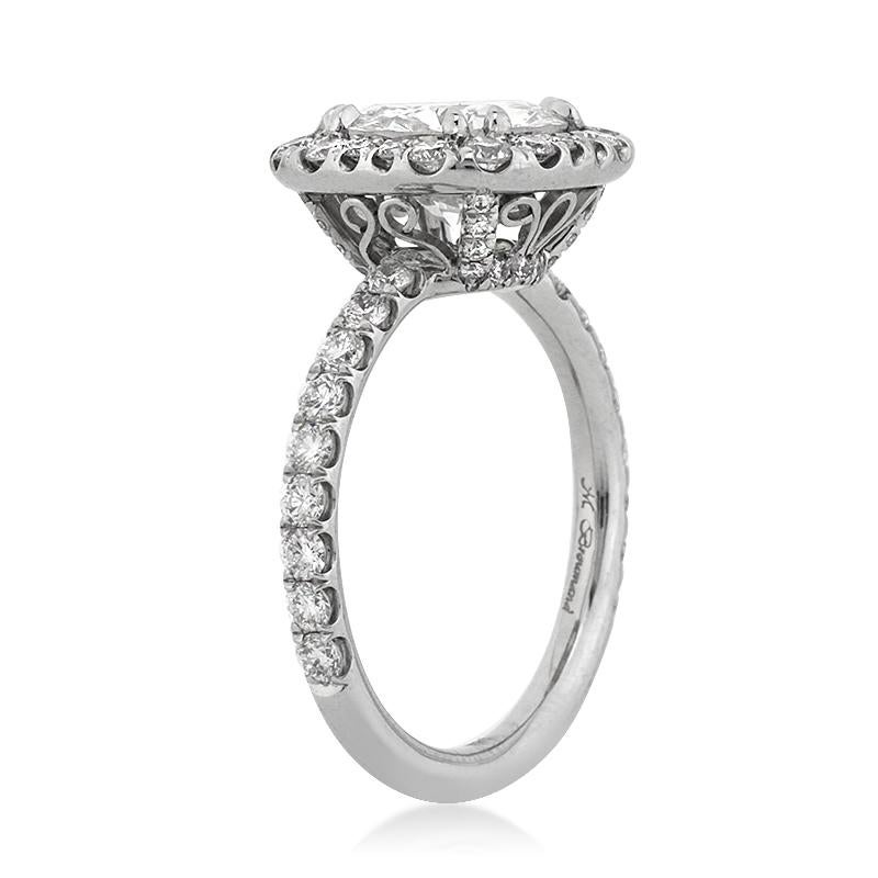 Moderne Mark Broumand, bague de fiançailles en diamants taille brillant rond de 3,11 carats en vente