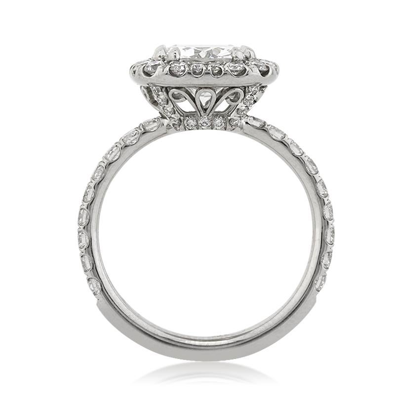 Modern Mark Broumand 3.11 Carat Round Brilliant Cut Diamond Engagement Ring For Sale