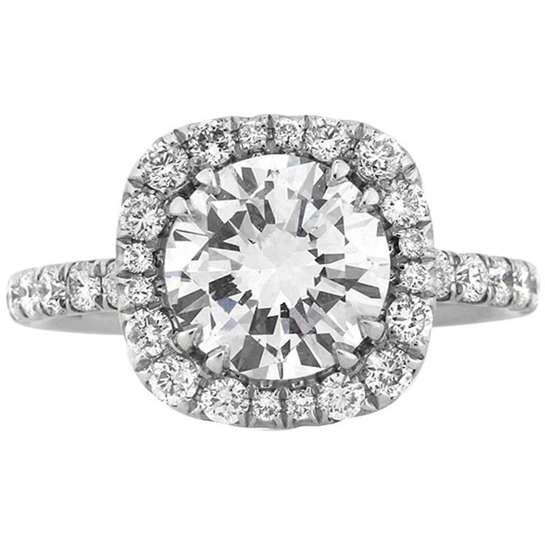 Mark Broumand 3.11 Carat Round Brilliant Cut Diamond Engagement Ring