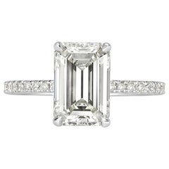 Mark Broumand 3.12 Carat Emerald Cut Diamond Engagement Ring