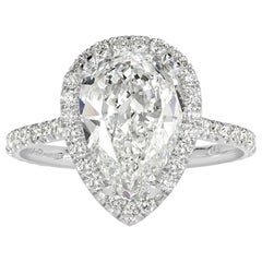 Mark Broumand 3.12 Carat Pear Shaped Diamond Engagement Ring
