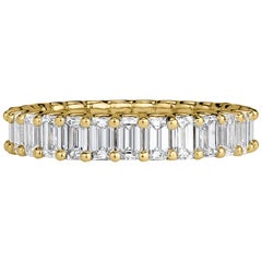 Mark Broumand 3.15 Carat Emerald Cut Diamond Eternity Band in 18 Karat Gold