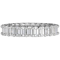 Mark Broumand 3.15 Carat Emerald Cut Diamond Eternity Band in Platinum