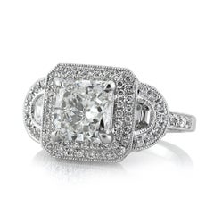 Mark Broumand Anillo de compromiso de diamantes talla radiante de 3,23 quilates