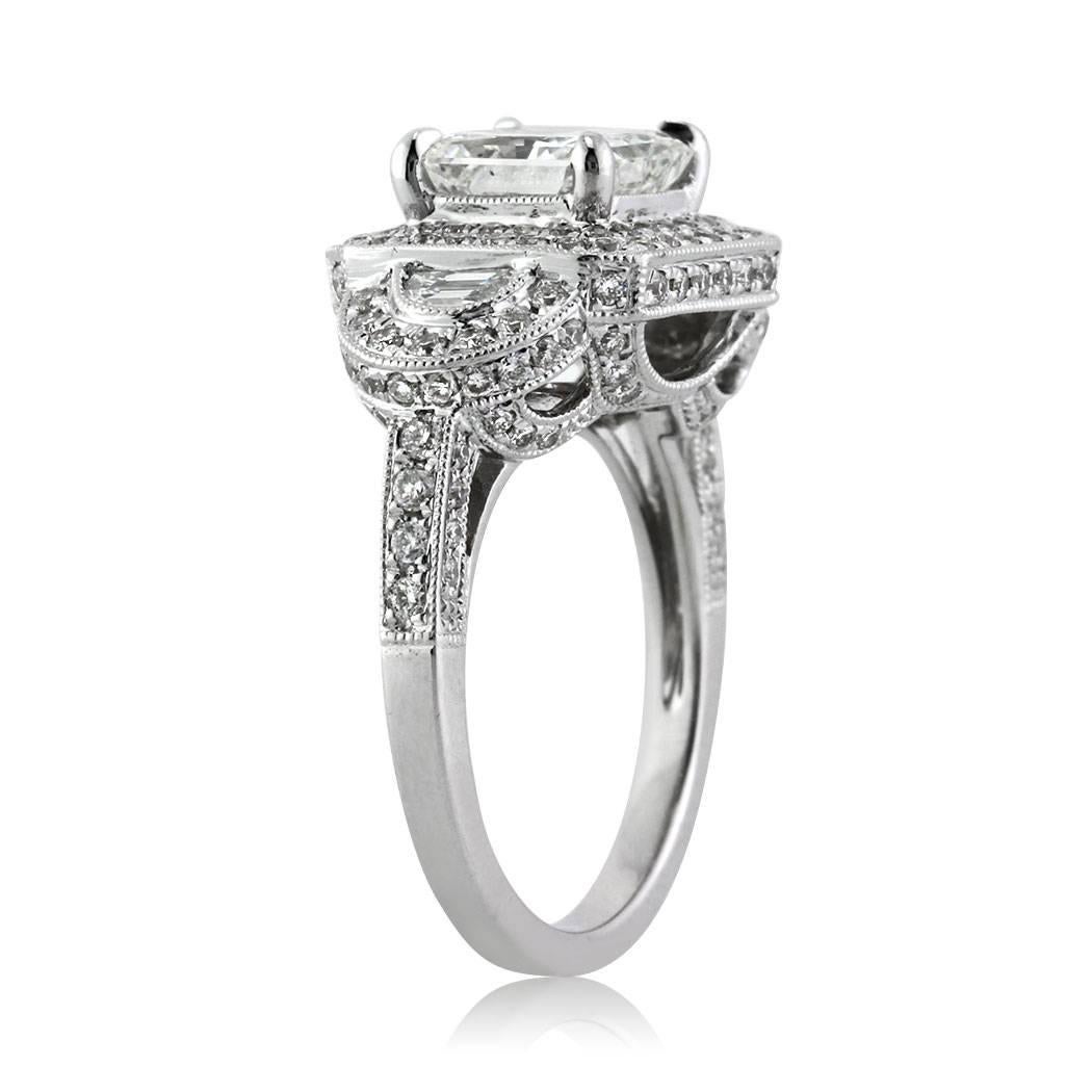Modern Mark Broumand 3.23 Carat Radiant Cut Diamond Engagement Ring For Sale