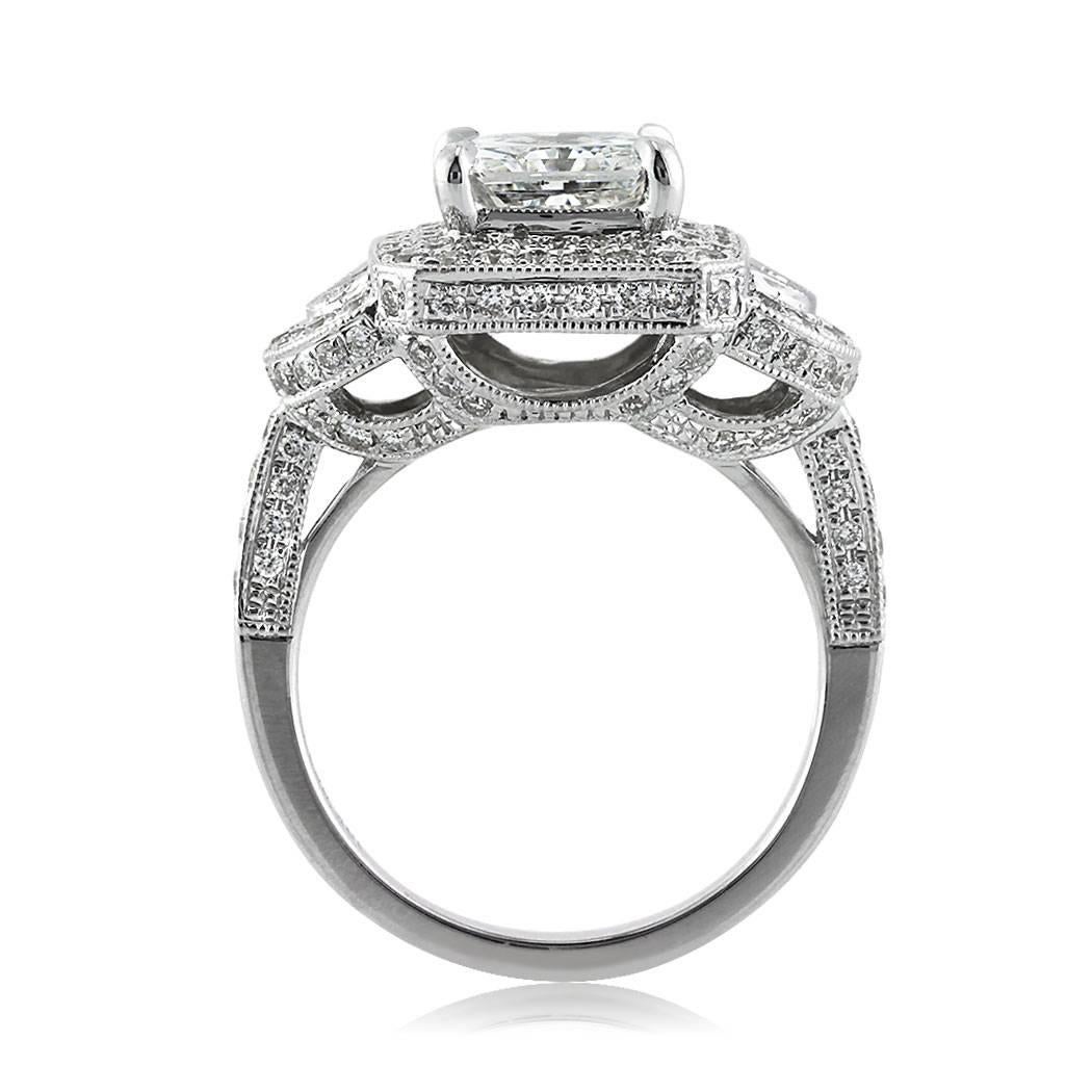 Mark Broumand 3.23 Carat Radiant Cut Diamond Engagement Ring In New Condition For Sale In Los Angeles, CA