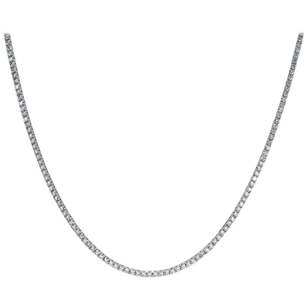 Tennis-Halskette von Broumand mit 3,25 Karat rundem Diamanten im Brillantschliff