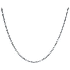 Mark Broumand 3.25 Carat Round Brilliant Cut Diamond Tennis Necklace