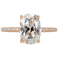 Mark Broumand 3.31 Carat Old Mine Cut Diamond Engagement Ring