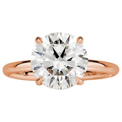 Mark Broumand 3.31 Carat Round Brilliant Cut Diamond Engagement Ring