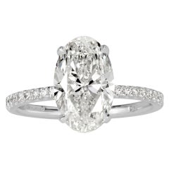 Mark Broumand 3.34 Carat Oval Cut Diamond Engagement Ring