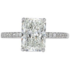 Mark Broumand 3.37 Carat Radiant Cut Diamond Engagement Ring