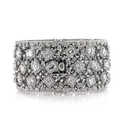 Mark Broumand 34.17 Carat Fancy Shape Diamond Cuff Bracelet