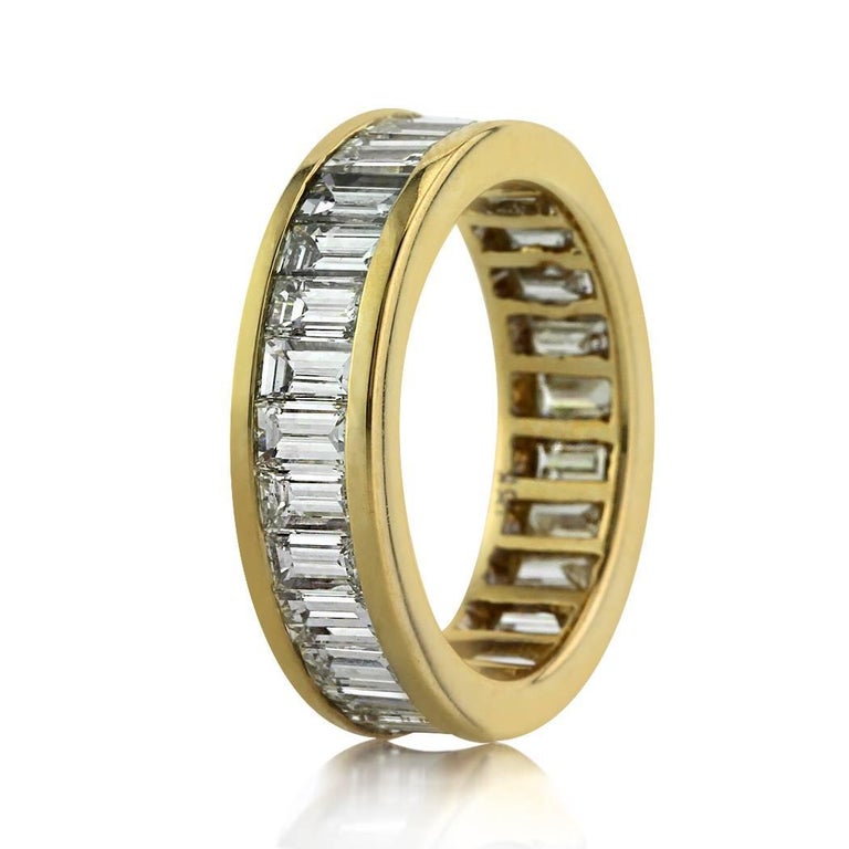 Mark Broumand 3.50 Carat Baguette Cut Diamond Eternity Band in 18 Karat ...